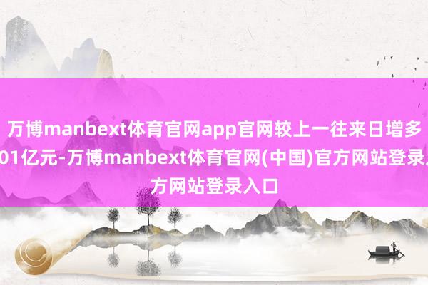 万博manbext体育官网app官网较上一往来日增多39.0