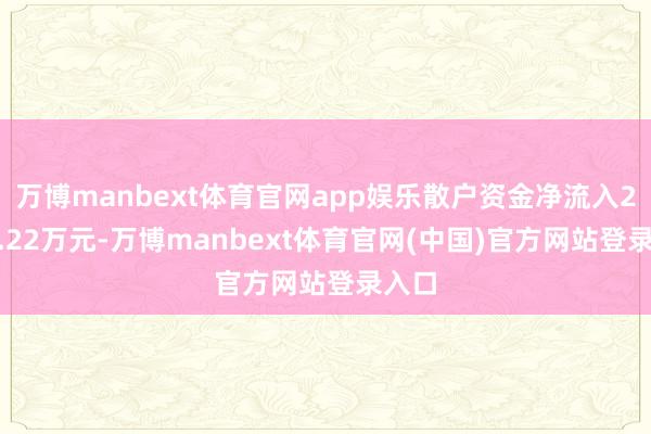 万博manbext体育官网app娱乐散户资金净流入2629.