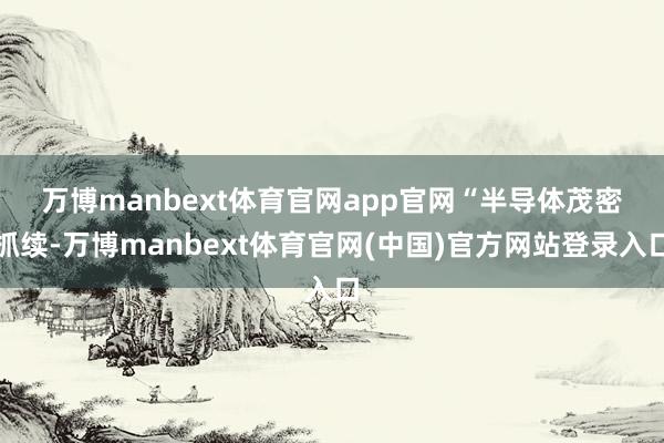 万博manbext体育官网app官网　　“半导体茂密抓续-万